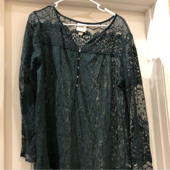 Rise Know Top Lace Sz XXL new no tags green - Picture 1 of 4